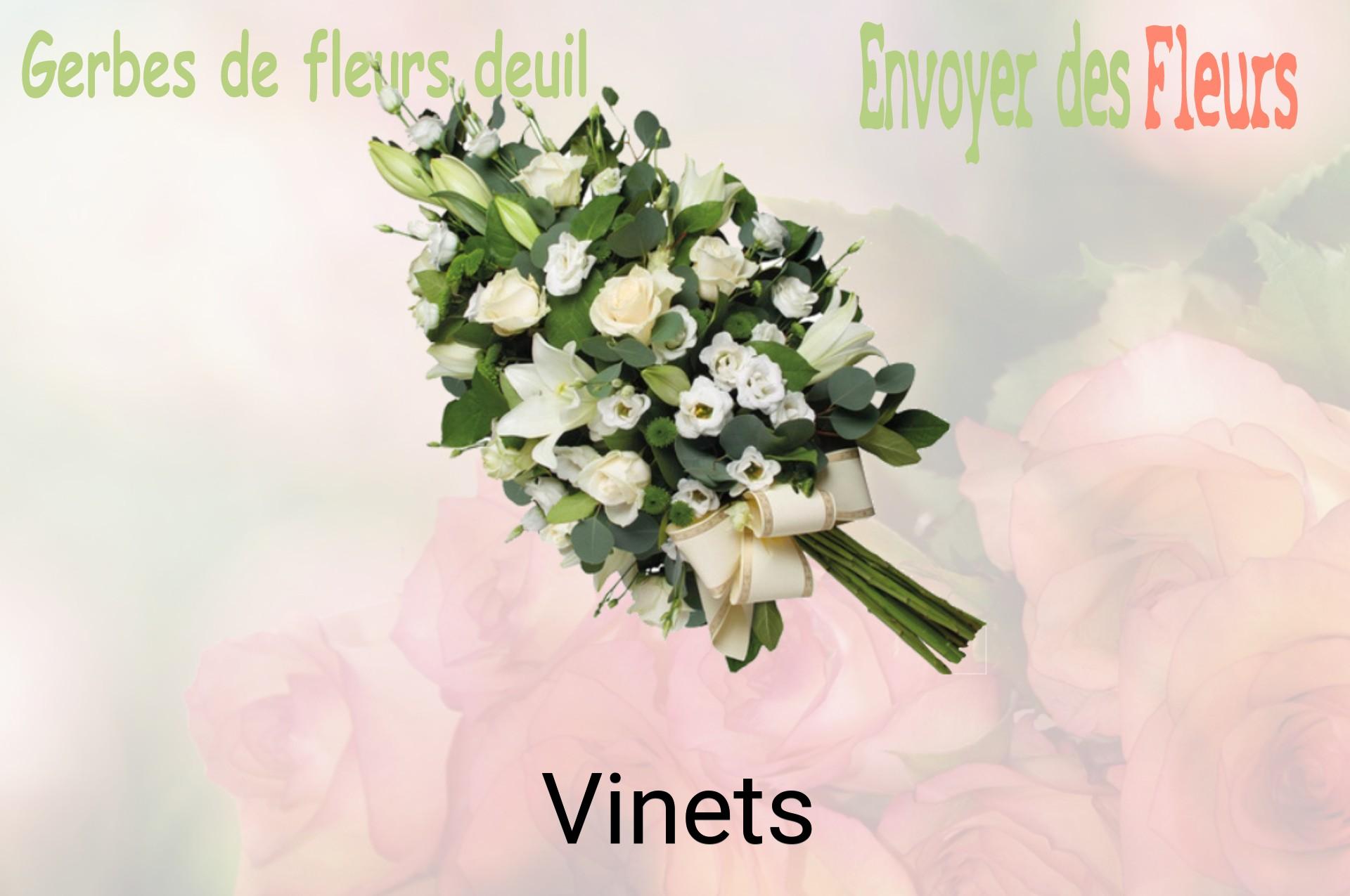 Gerbe de fleurs de deuil livrée à Vinets